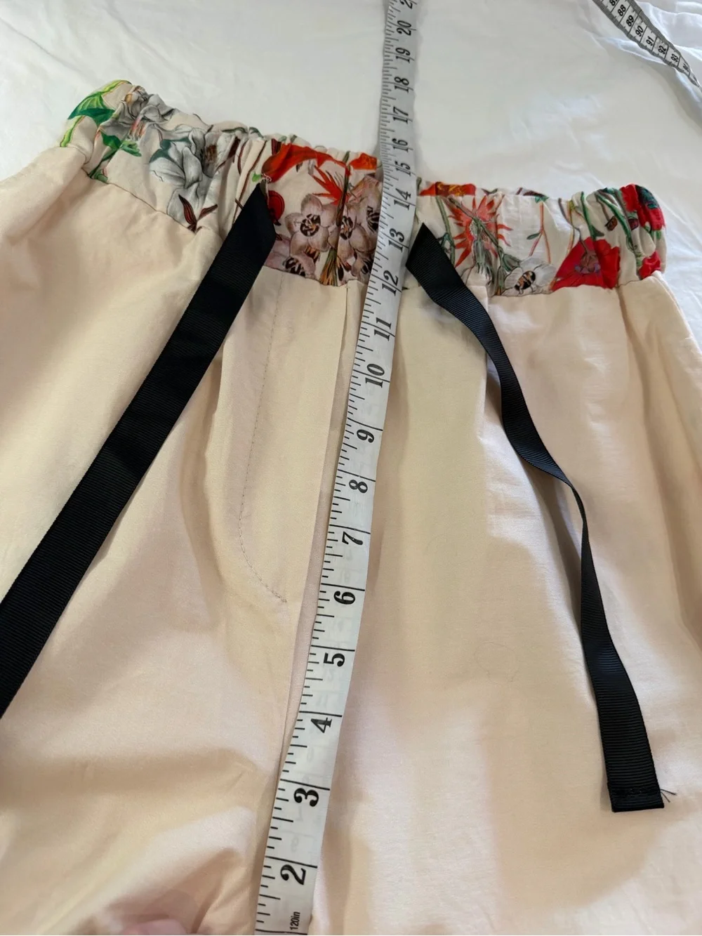 ANGELA MARA Wide Leg Pull on Floral Cotton Pants Italy S - Picture 14 of 15